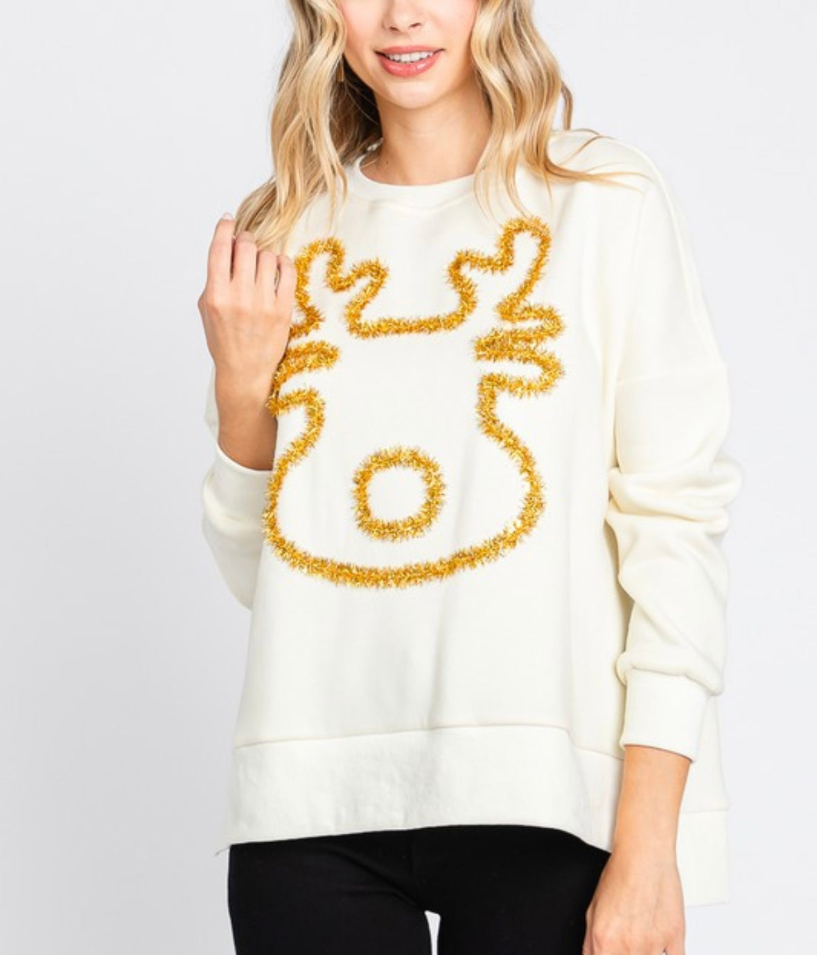 Tinsel Reindeer Pullover