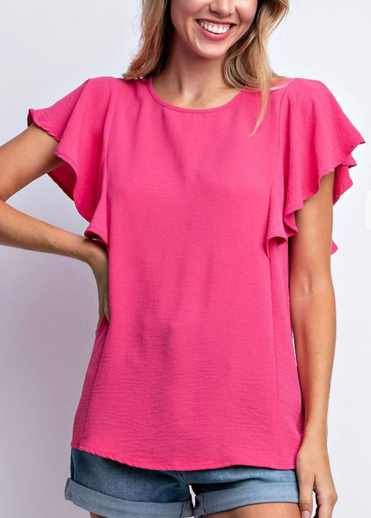 Airflow Frill Sleeve Blouse (4 colors)