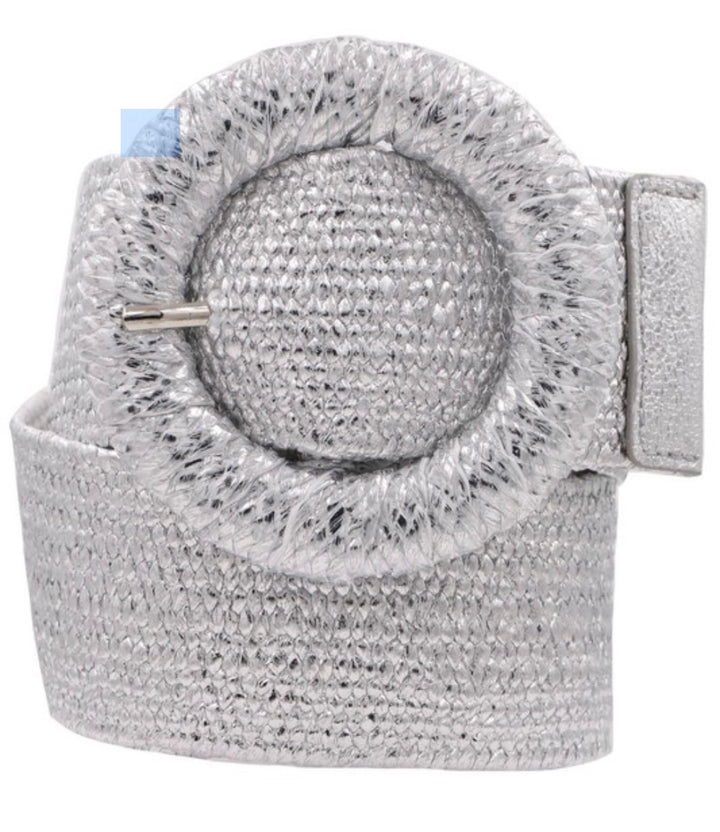 Metallic Wrapped Circle Elastic Straw Belt
