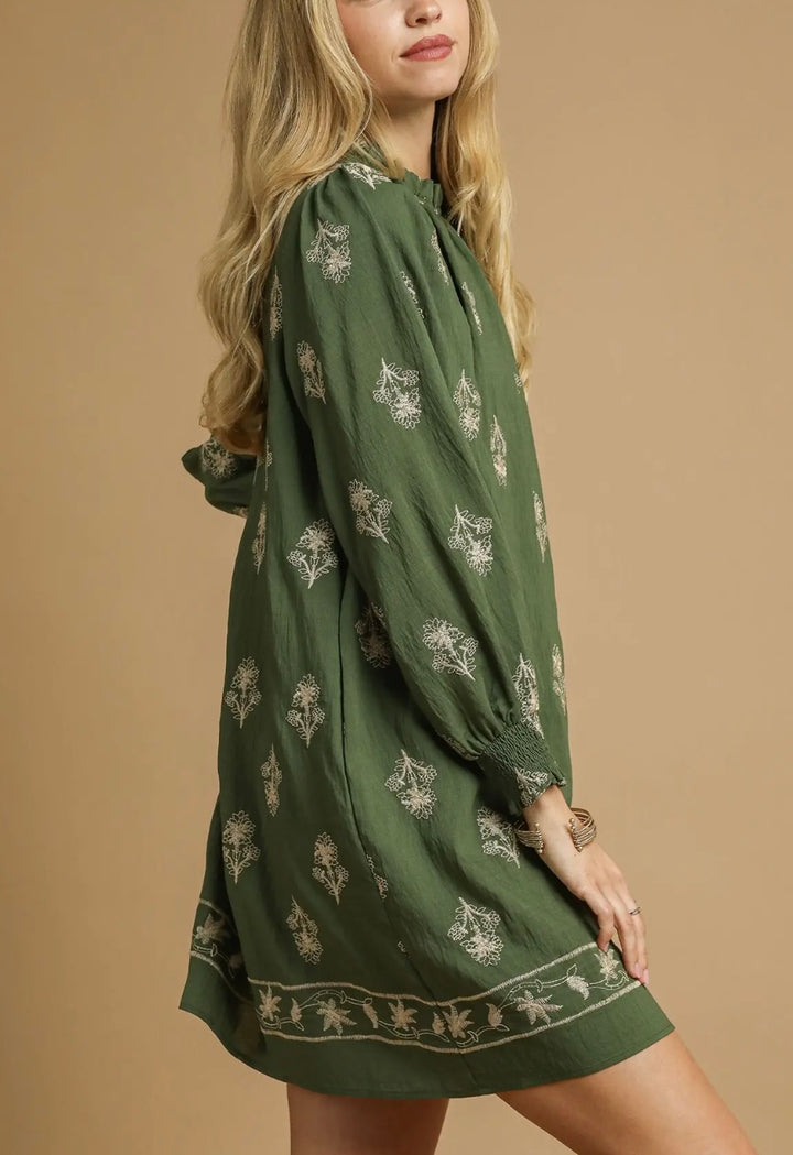 Embroidered Flowers Dress