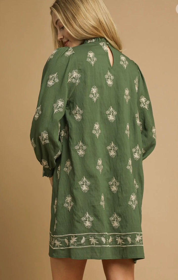 Embroidered Flowers Dress