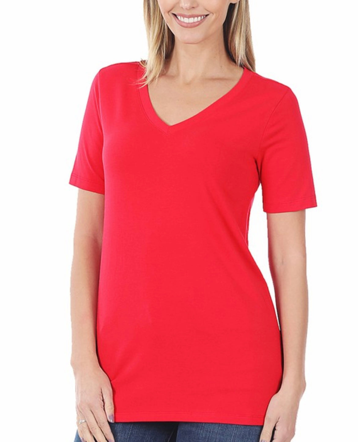 Cotton V-neck Tee (4 colors)