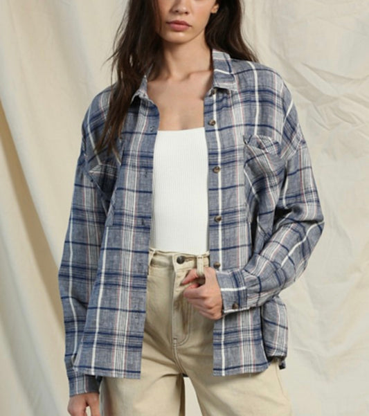 Linen Plaid Shirt (2 colors)