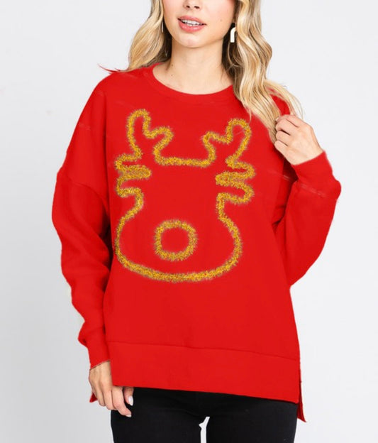 Tinsel Reindeer Pullover (2 colors)