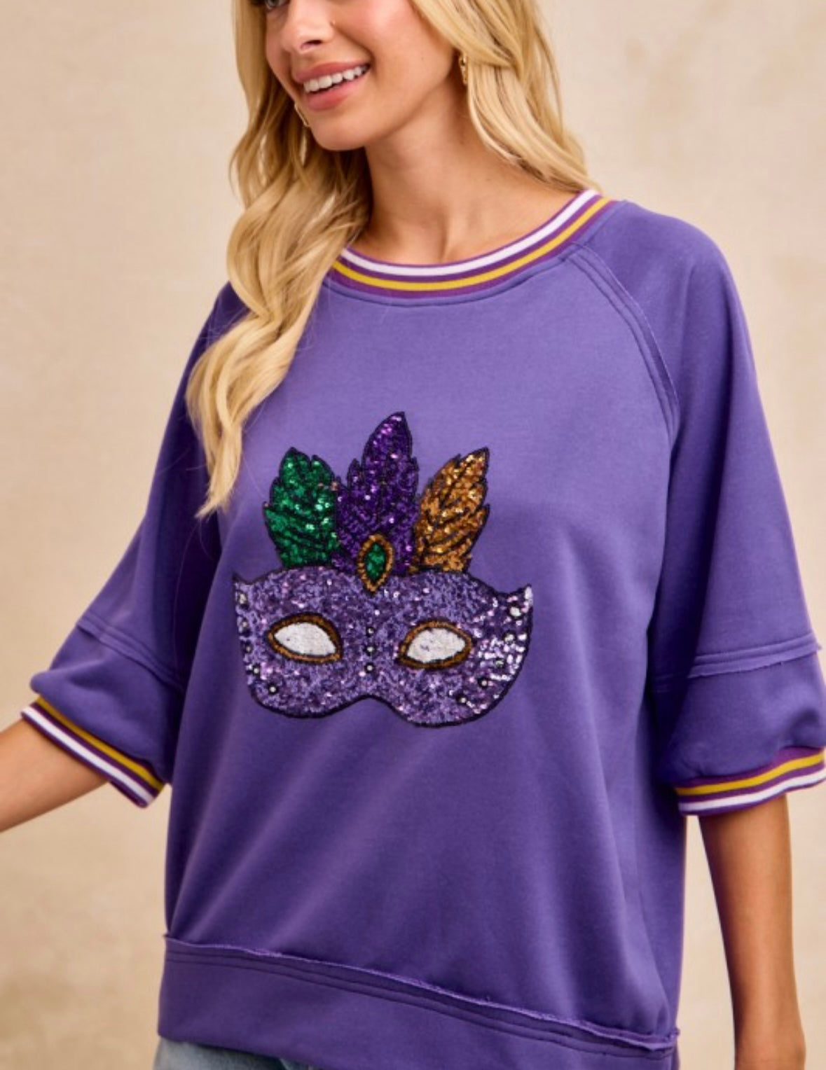 Mardi Gras Mask Top