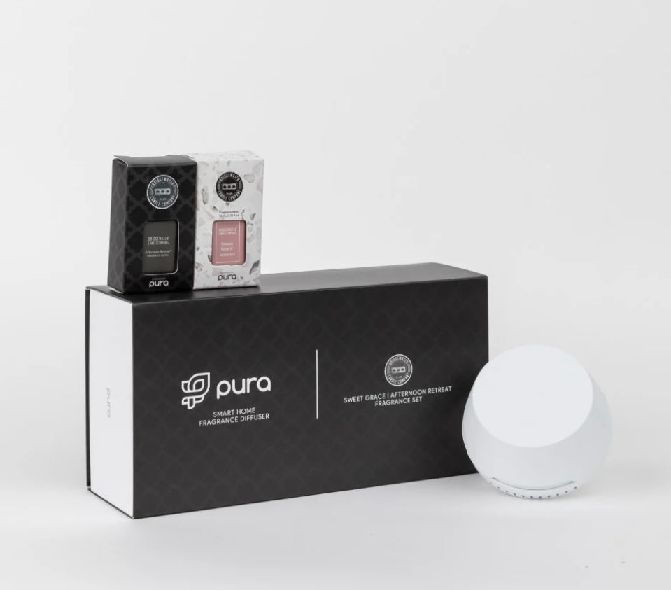 Pura + Bridgewater Smart Home Diffuser Set with Sweet Grace and Afternoon Retreat