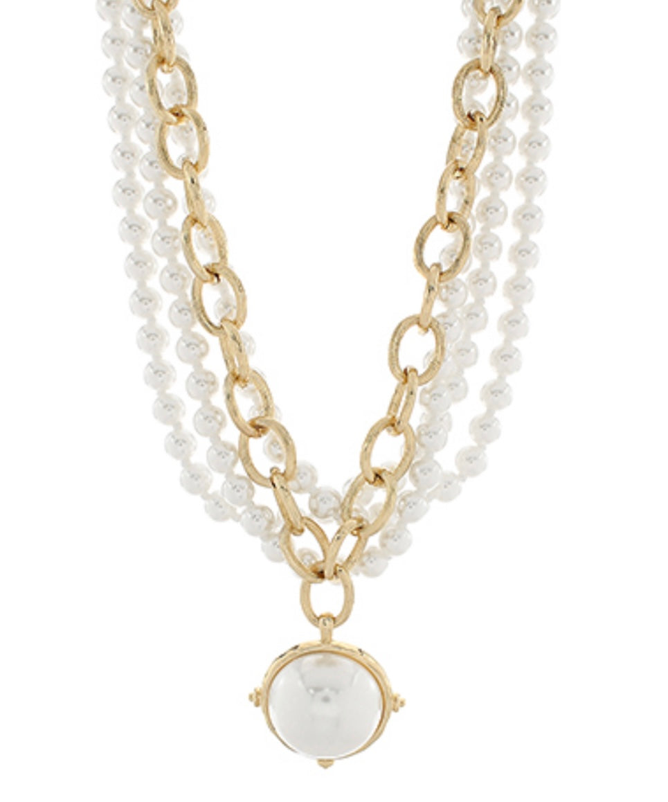 4 Layered Pearl Necklace