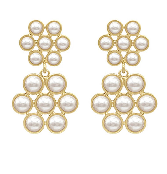 Pearl Drop Flower Earrings