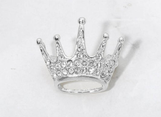 Rhinestone Embellishment Crown Pin Brooch