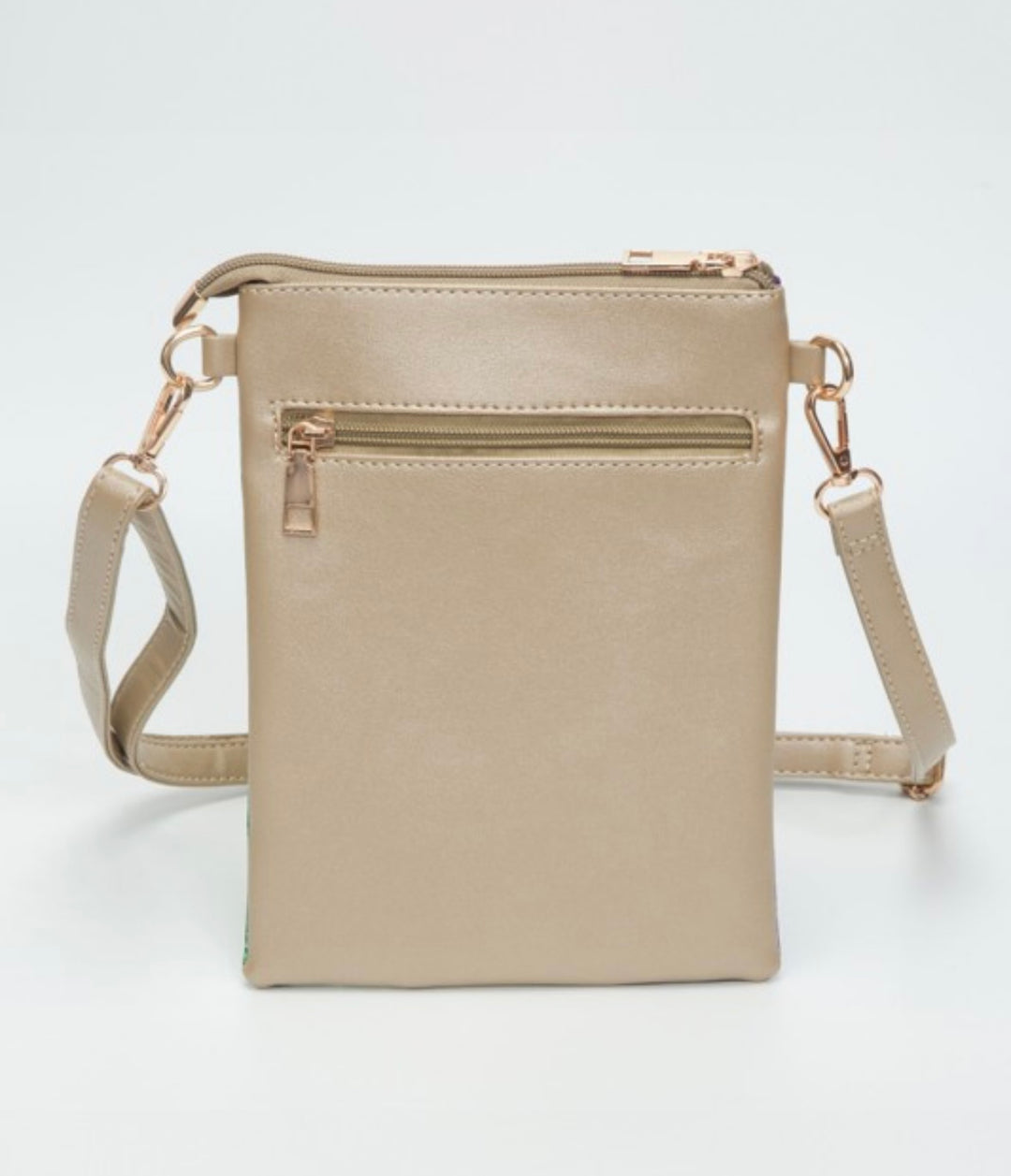 Glittered Striped Mardi Gras Crossbody