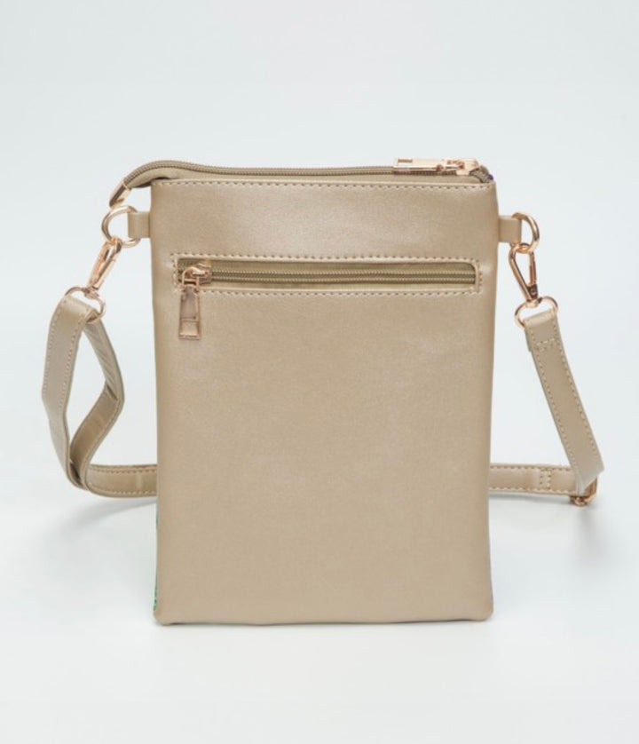 Glittered Striped Mardi Gras Crossbody