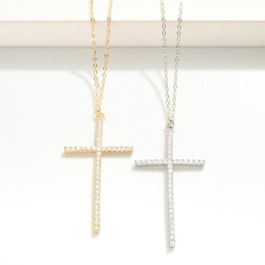 Rhinestone Cross Necklace