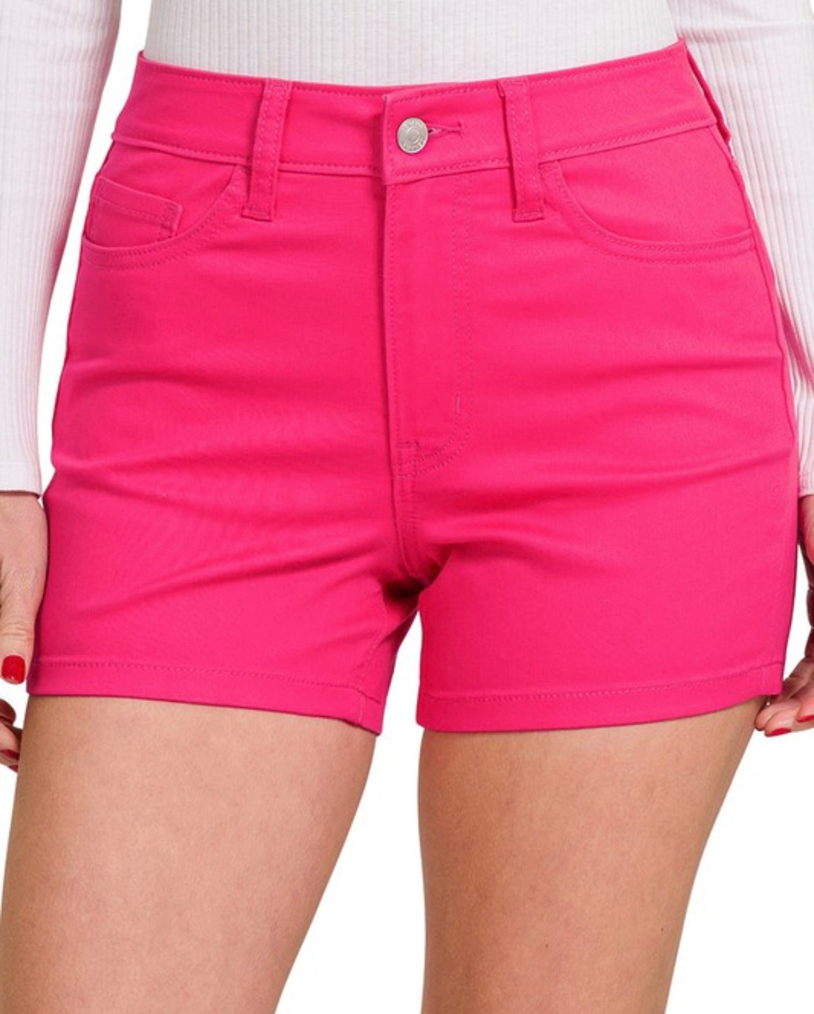 High Rise Twill Shorts (5 colors)