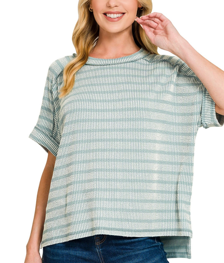 Raised Rib Knit Tee (2 colors)