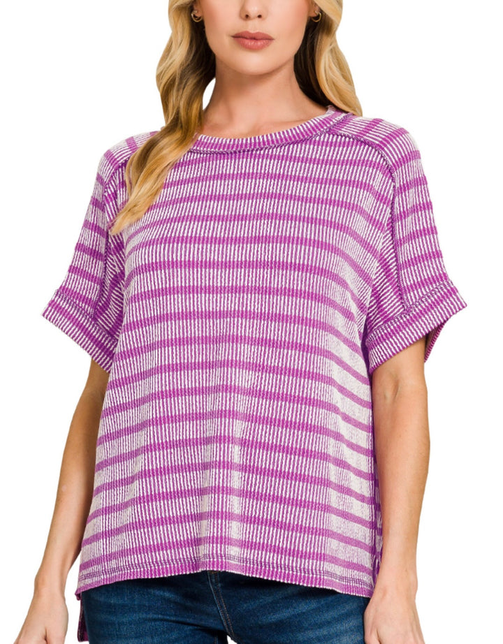 Raised Rib Knit Tee (2 colors)