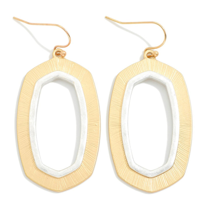 Brushed Oval Drop Earrings (2 options)