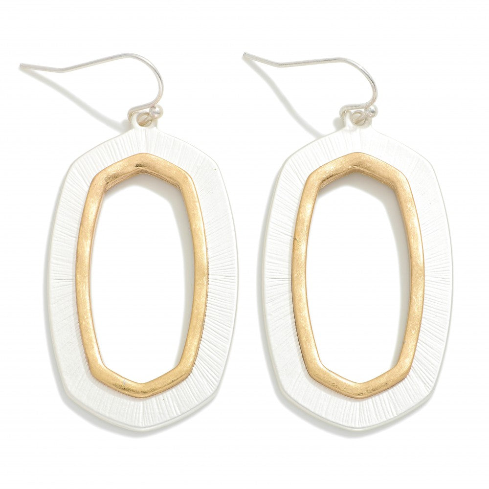 Brushed Oval Drop Earrings (2 options)