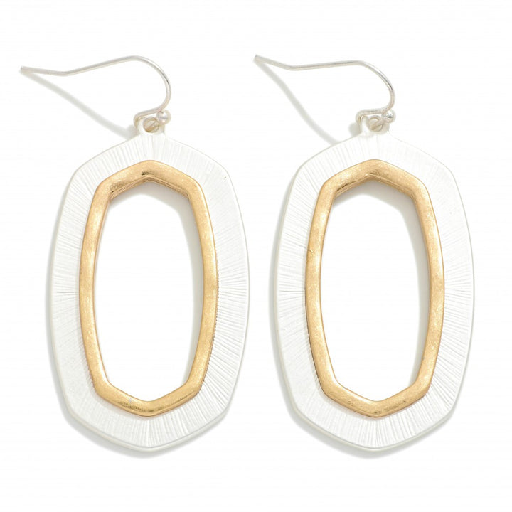 Brushed Oval Drop Earrings (2 options)