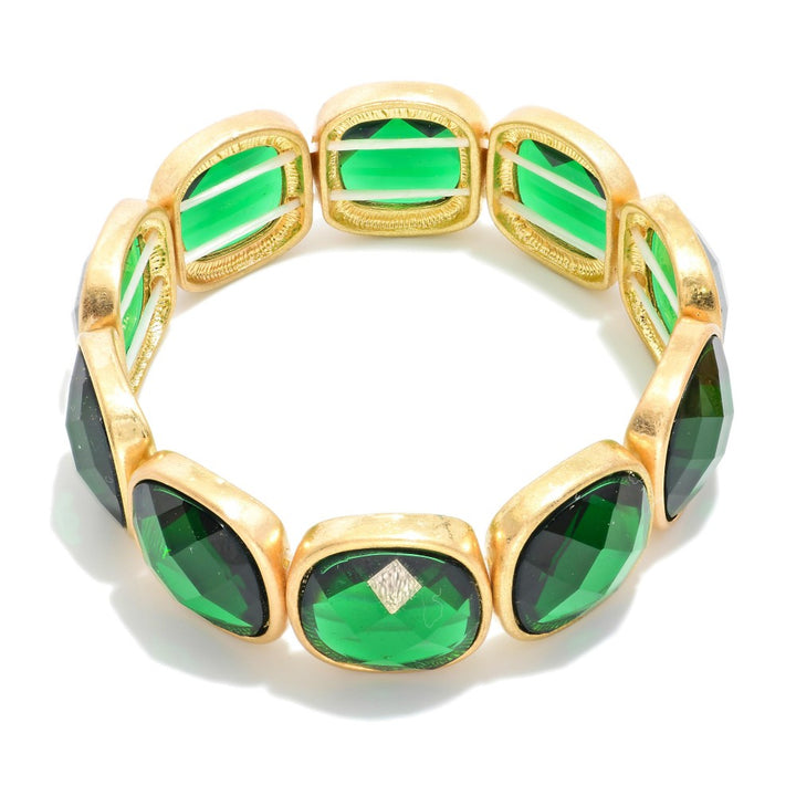 Stretch Cushion Cut Crystal Bracelet (3 options)