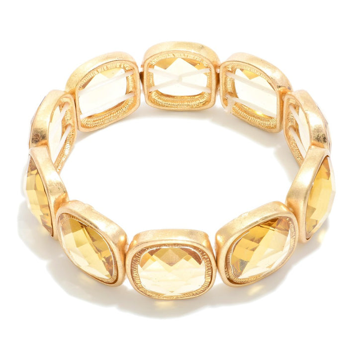 Stretch Cushion Cut Crystal Bracelet (3 options)