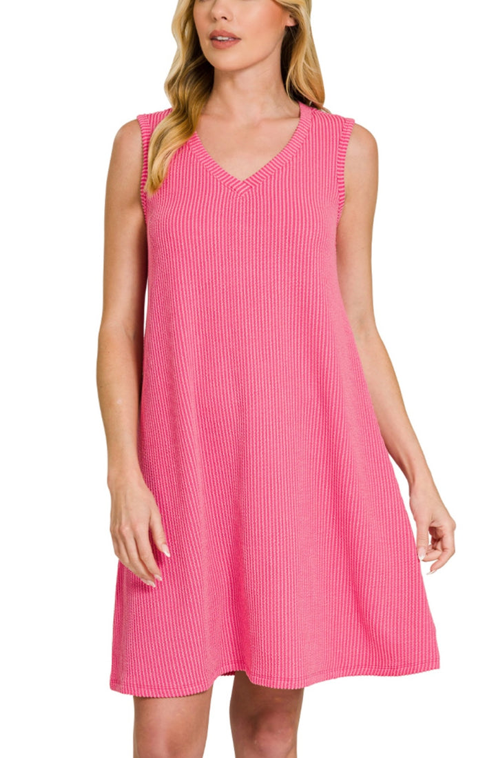 Corded Sleeveless Dress (3 colors)
