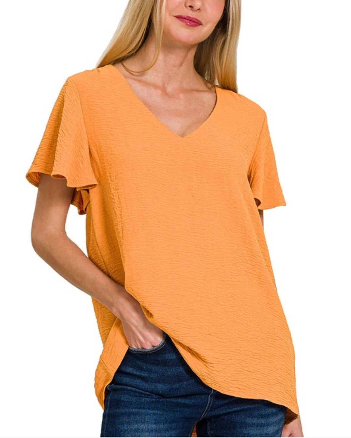 Flutter Sleeve Airflow Blouse (2 colors)