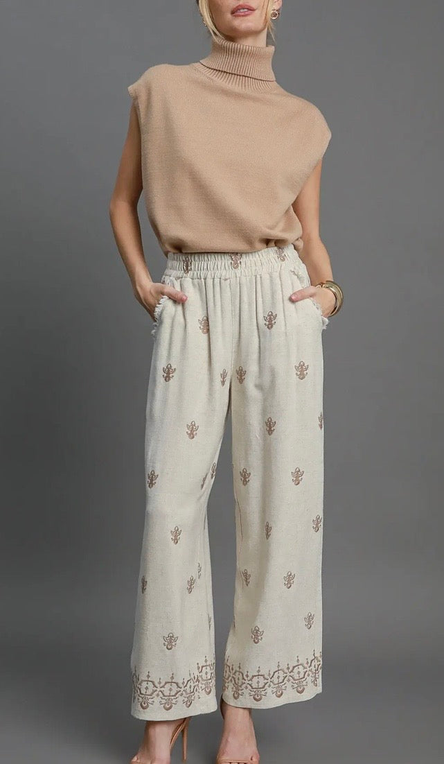 Wide Leg Linen Pants