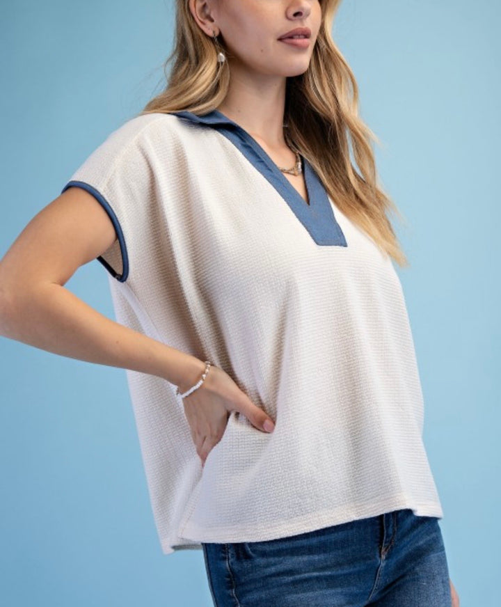 Contrast Trim Knit Top (3 colors)