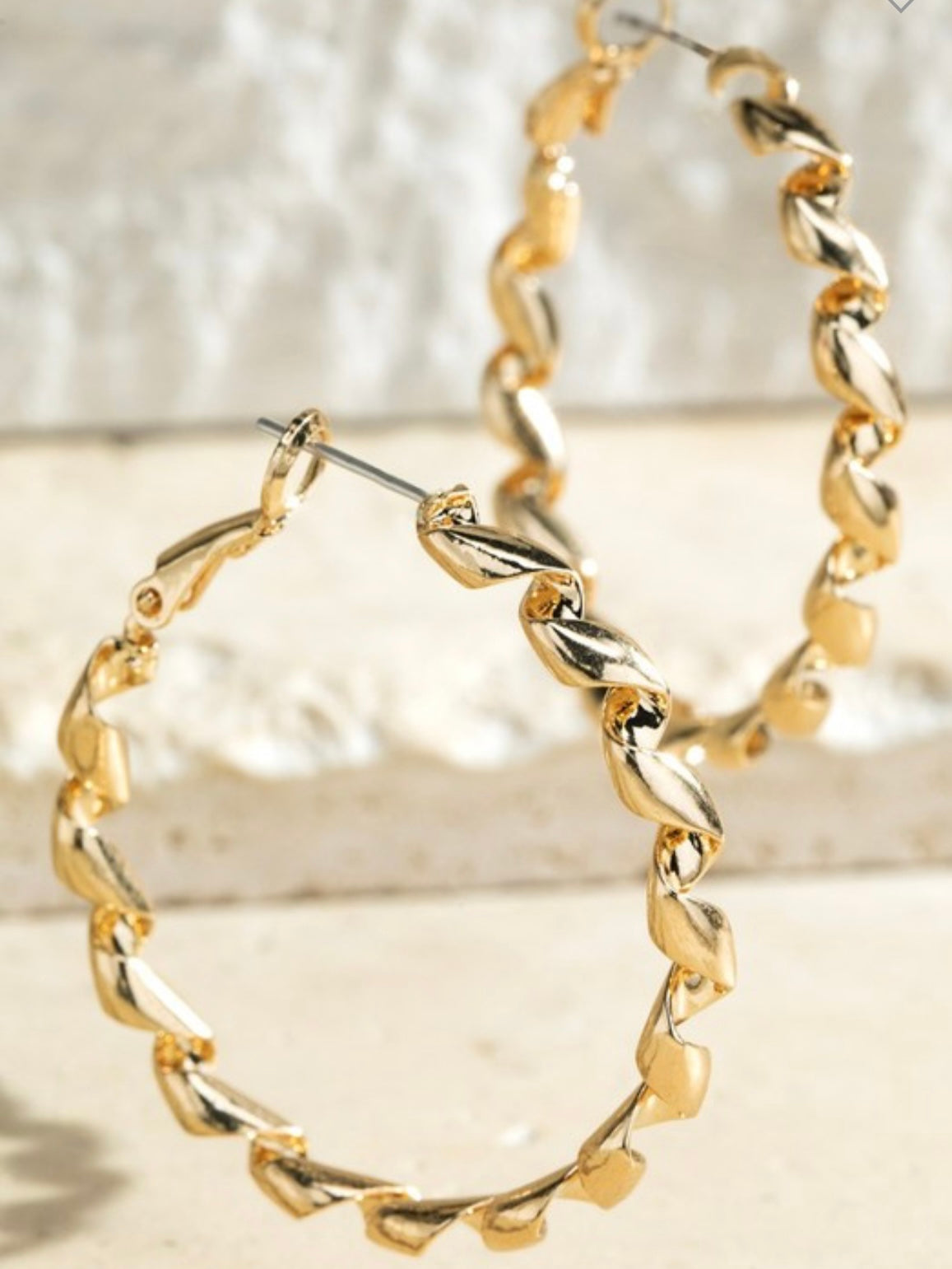 Twisted Gold Hoops