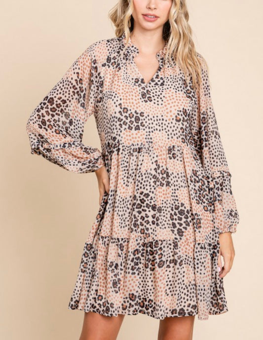 Leopard Chiffon Dress