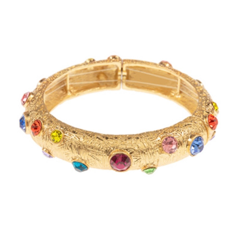 Jeweled Textured Bangle