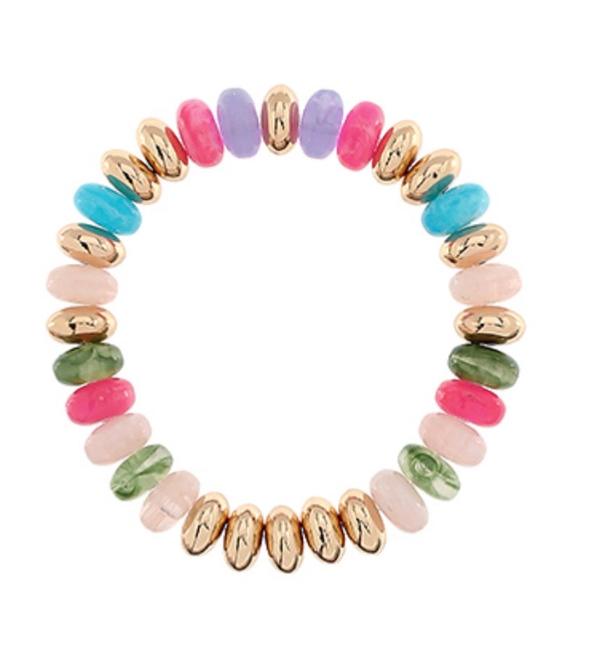 Candy Stone &amp; Metal Bracelet
