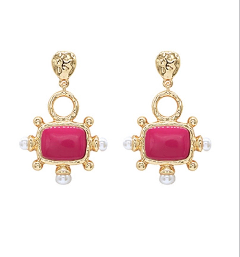 Square &amp; Pearl Earrings (3 options)