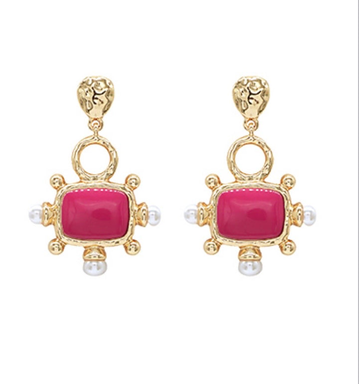 Square &amp; Pearl Earrings (3 options)