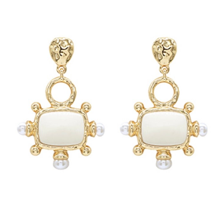 Square &amp; Pearl Earrings (3 options)