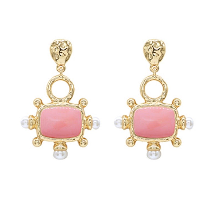 Square &amp; Pearl Earrings (3 options)