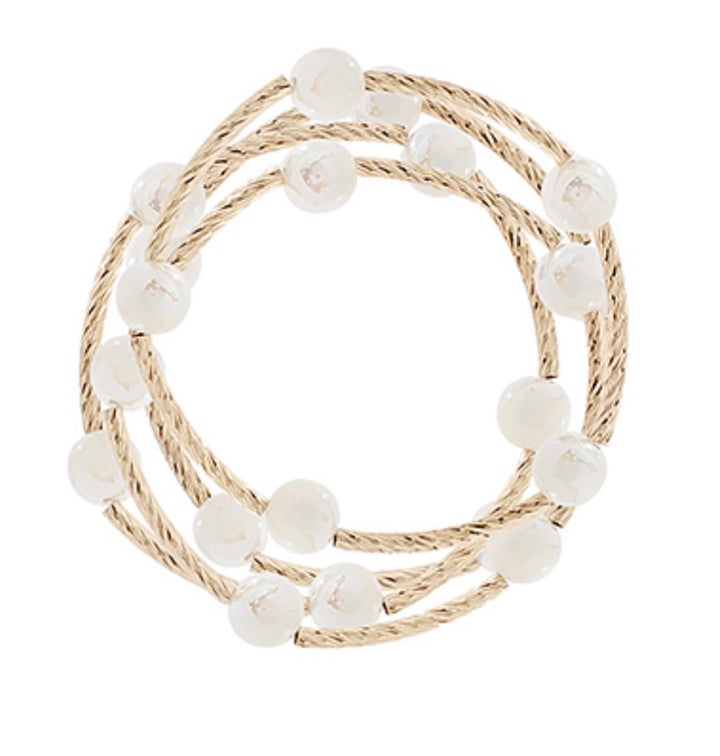 4 Stack Candy &amp; Textured Metal Bracelets (3 options)