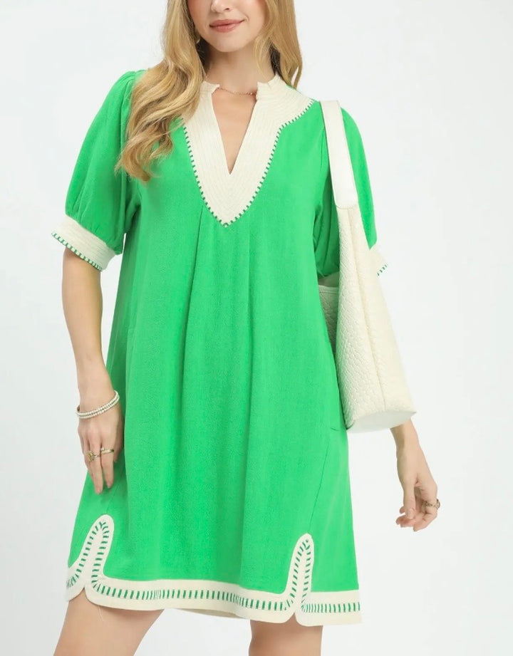 Linen Contrast Dress