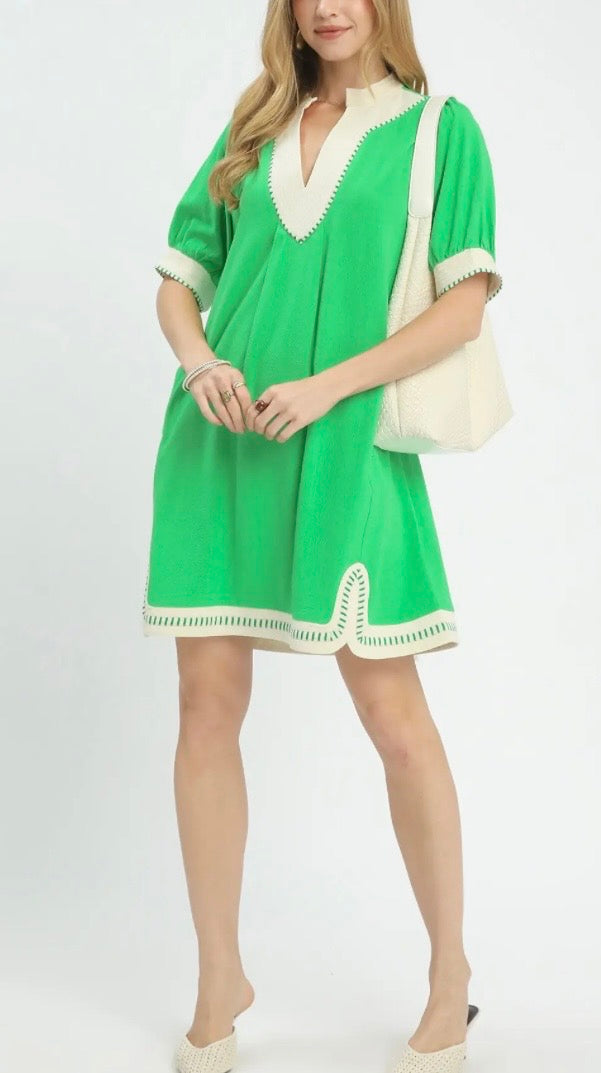 Linen Contrast Dress