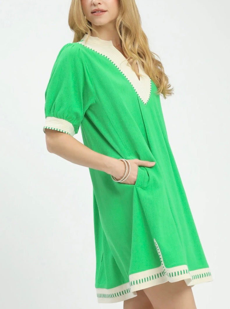 Linen Contrast Dress