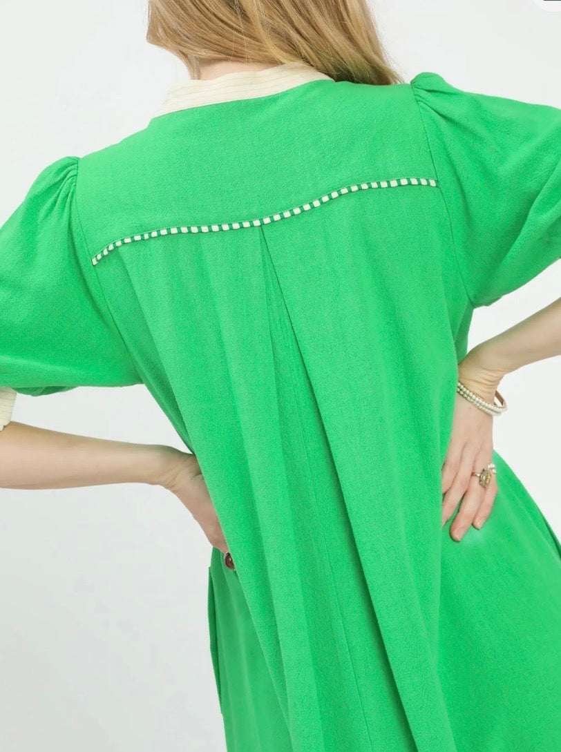 Linen Contrast Dress