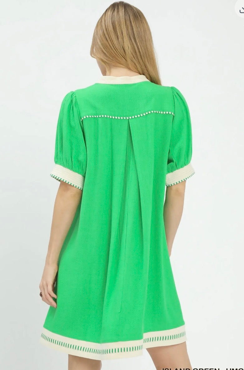 Linen Contrast Dress
