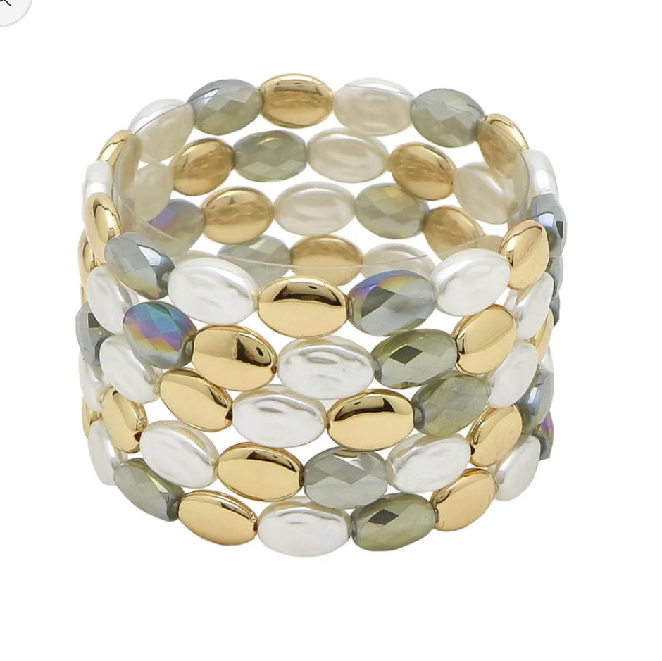 Flat Beaded Stretch Stack (2 options)