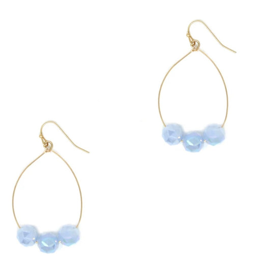 Teardrop w/Blue Crystal Earrings