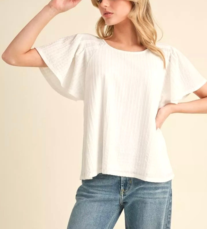Flutter Sleeve Knit Top