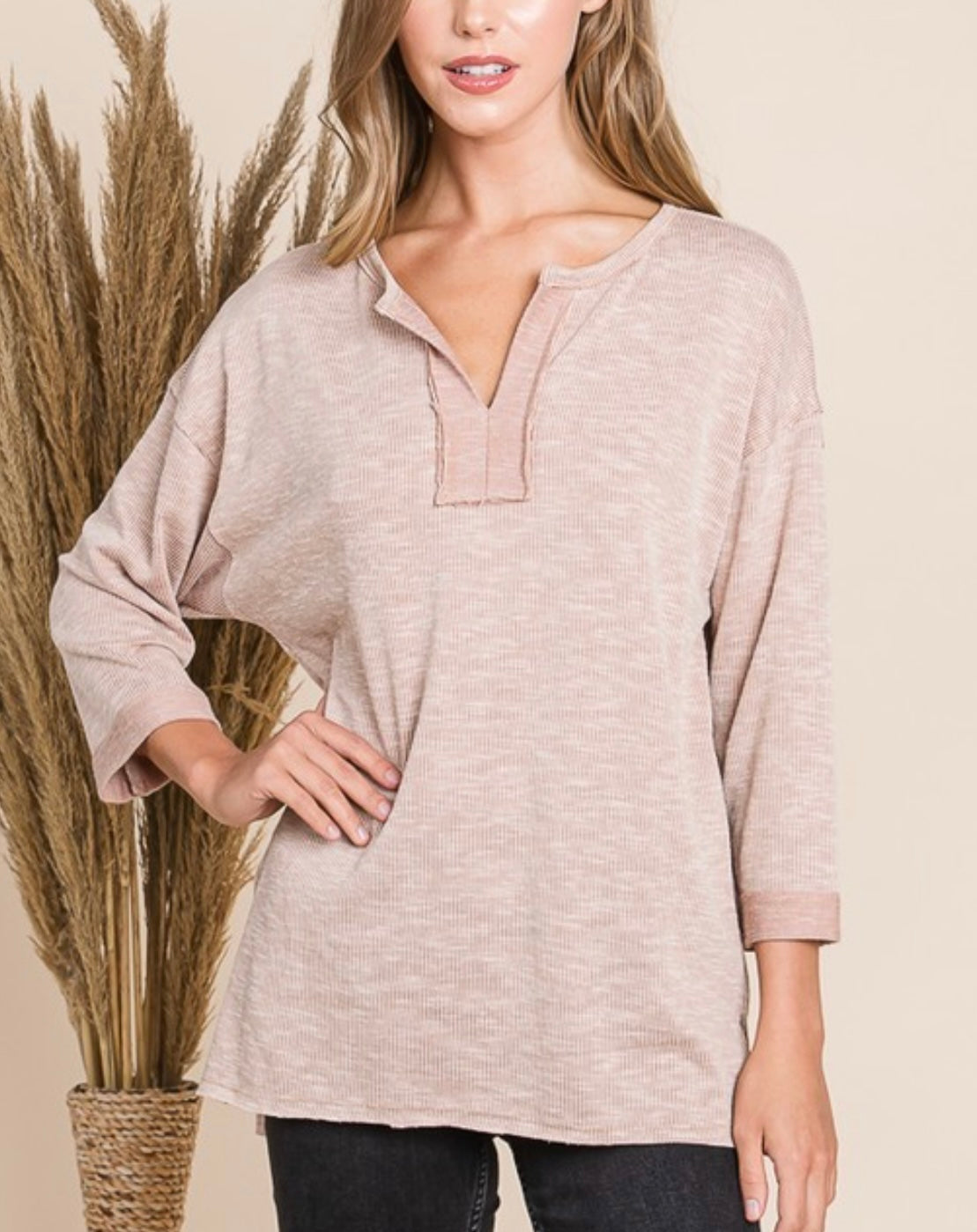 Split Neck Top