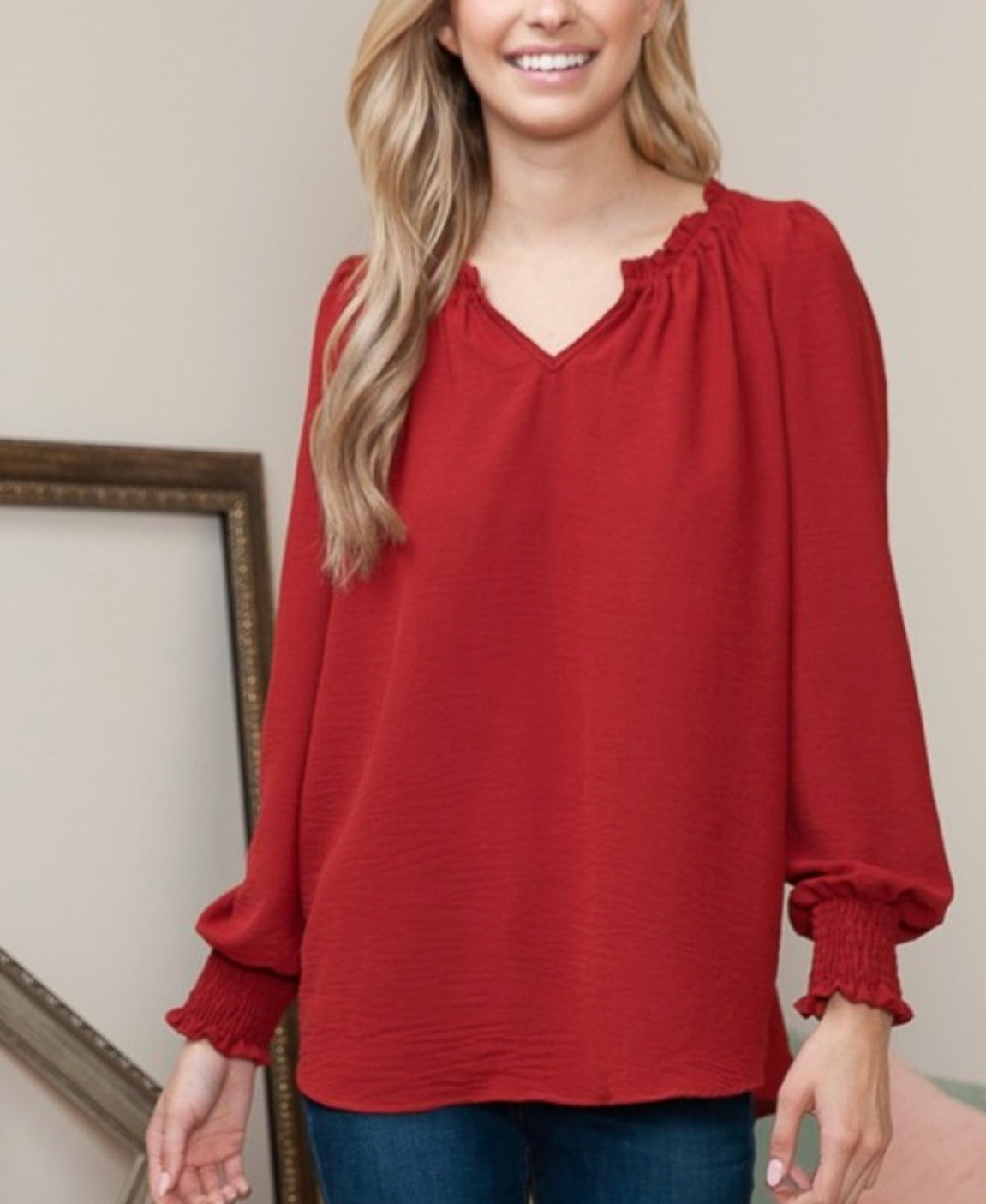 Smocked Sleeve Blouse (3 colors)