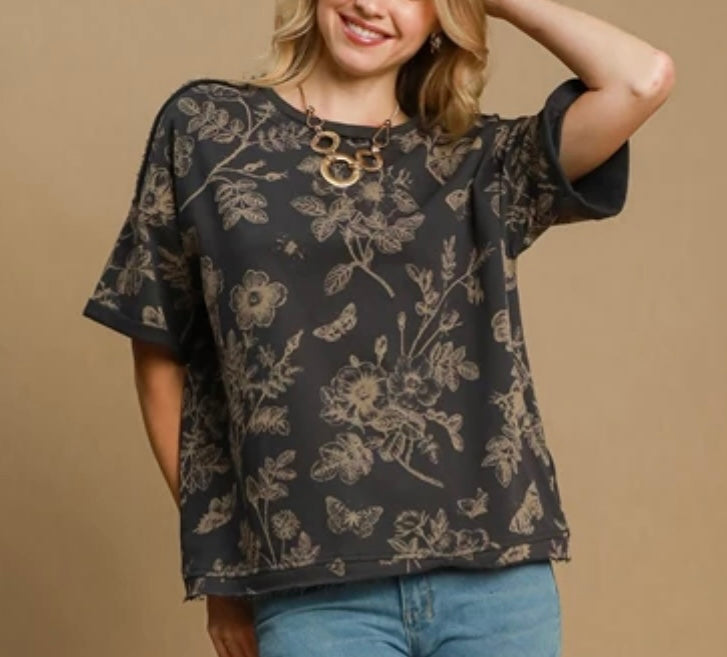 Boxy Cut Floral Top