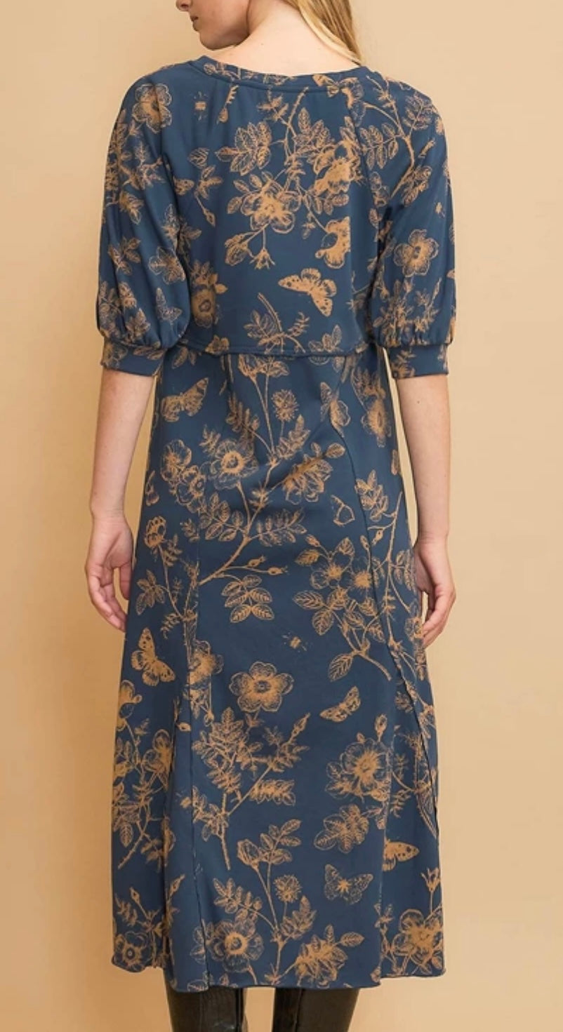 French Terry Floral Dress