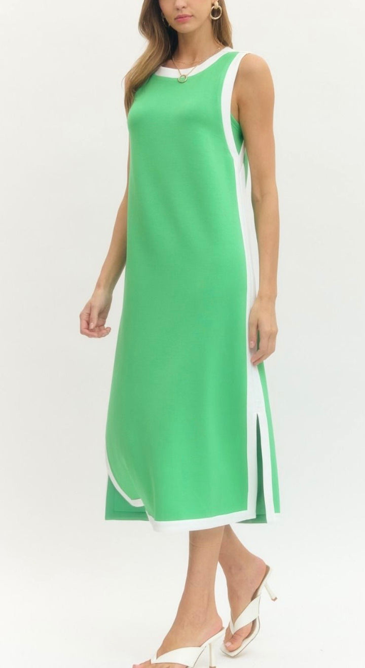 Contrast Stripe Midi Dress (2 colors)